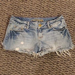 American Eagle, Distressed Blue Jean Shorts Size 8